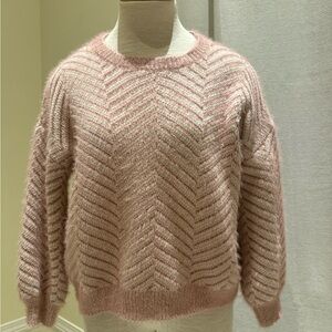 Pinch Pink Crew Neck Chevron Sweater